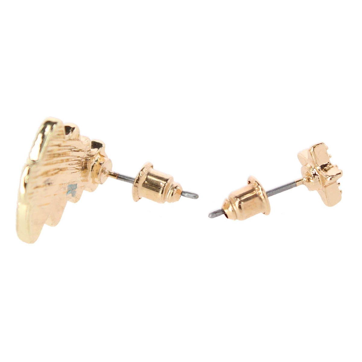 CTM® Women's 10-Pair Christmas Stud Earring Set Gold Finish Holiday Collection - Green (Christmas Tree)