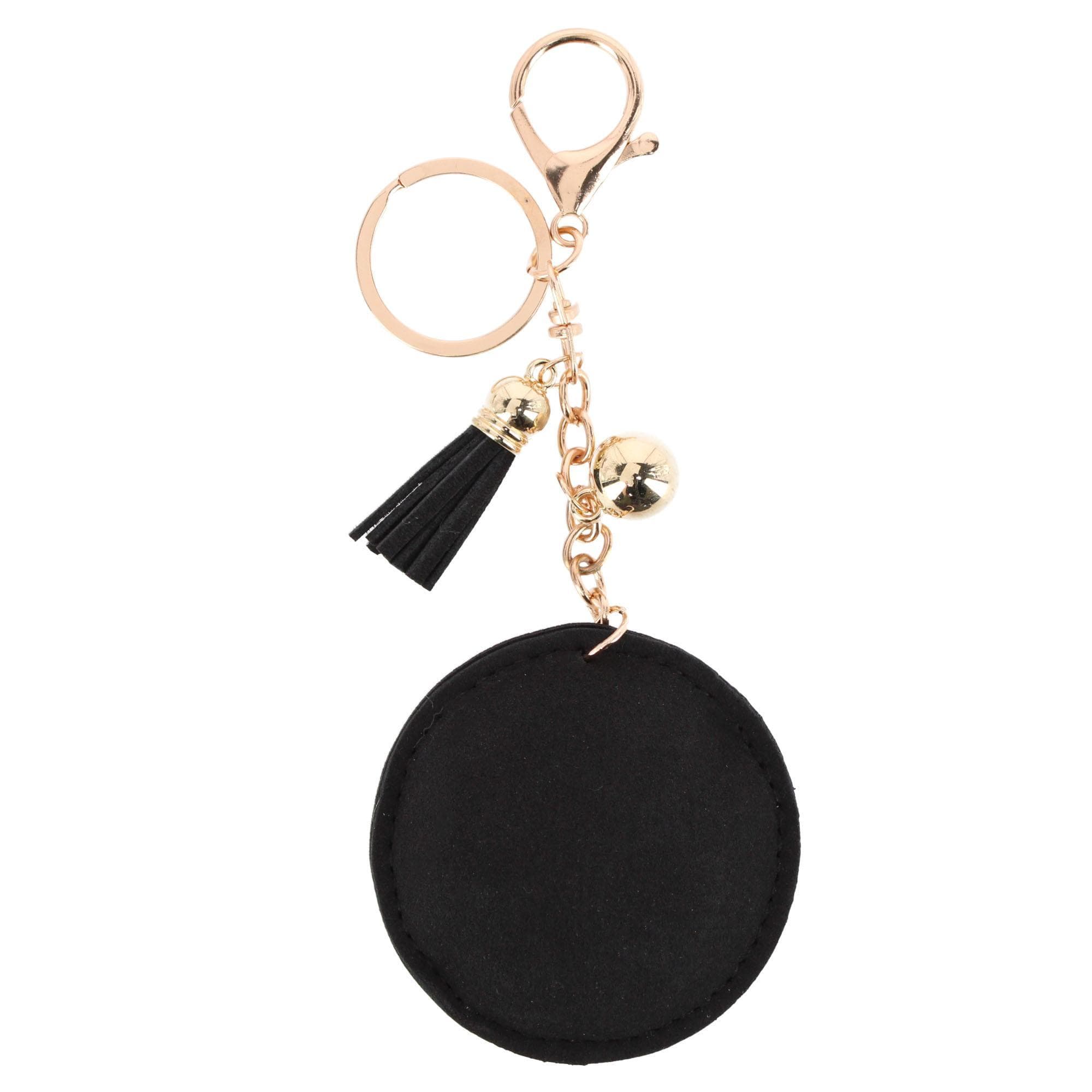 CTM® Women's Rhinestone Soccer Mom Bag Charm & Key Chain - Black and White