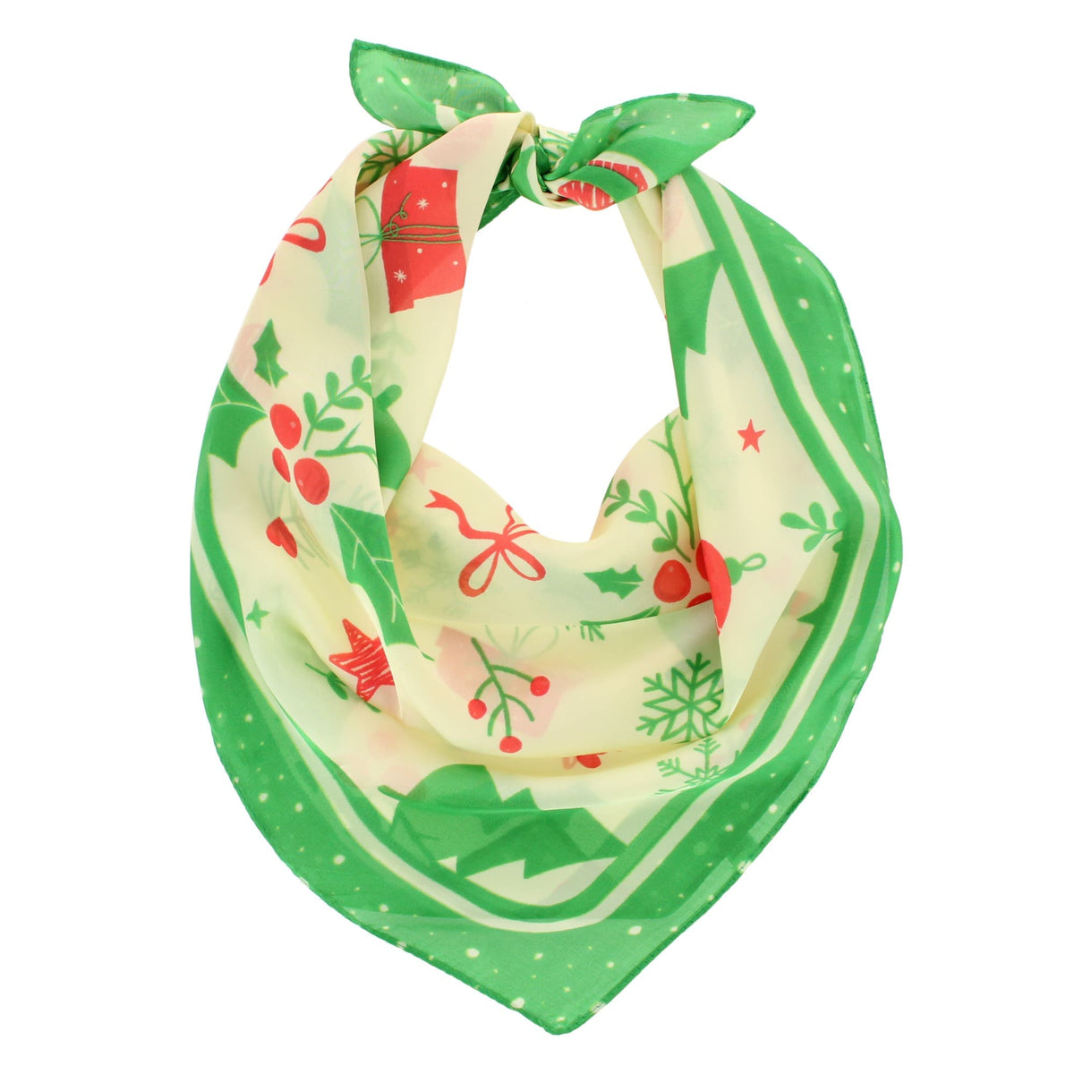 CTM® Women's Christmas Holiday Scarf & Earring Bundle - Green/Green