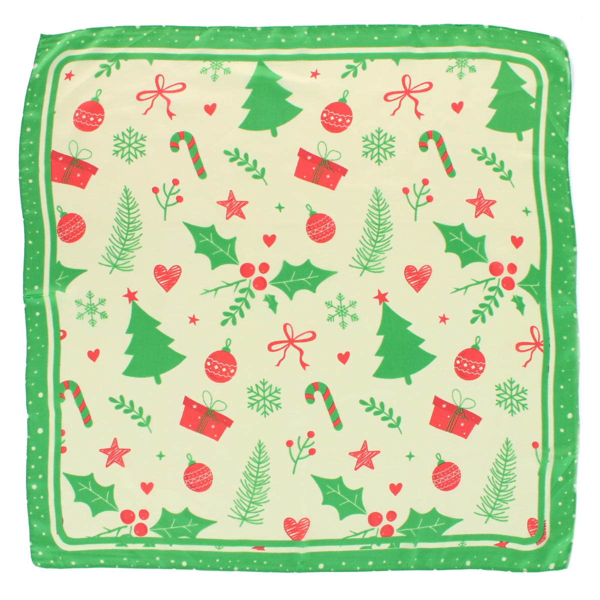 CTM® Women's Christmas Holiday Scarf & Earring Bundle - Green/White