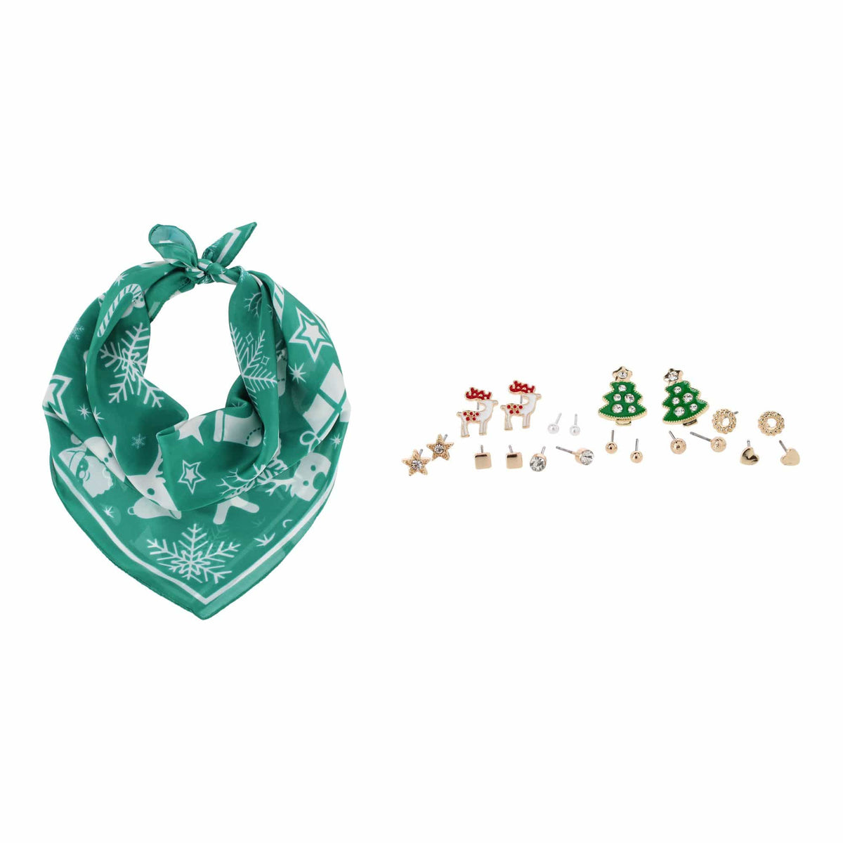 CTM® Christmas Holiday Scarf & Earring Set Bundle