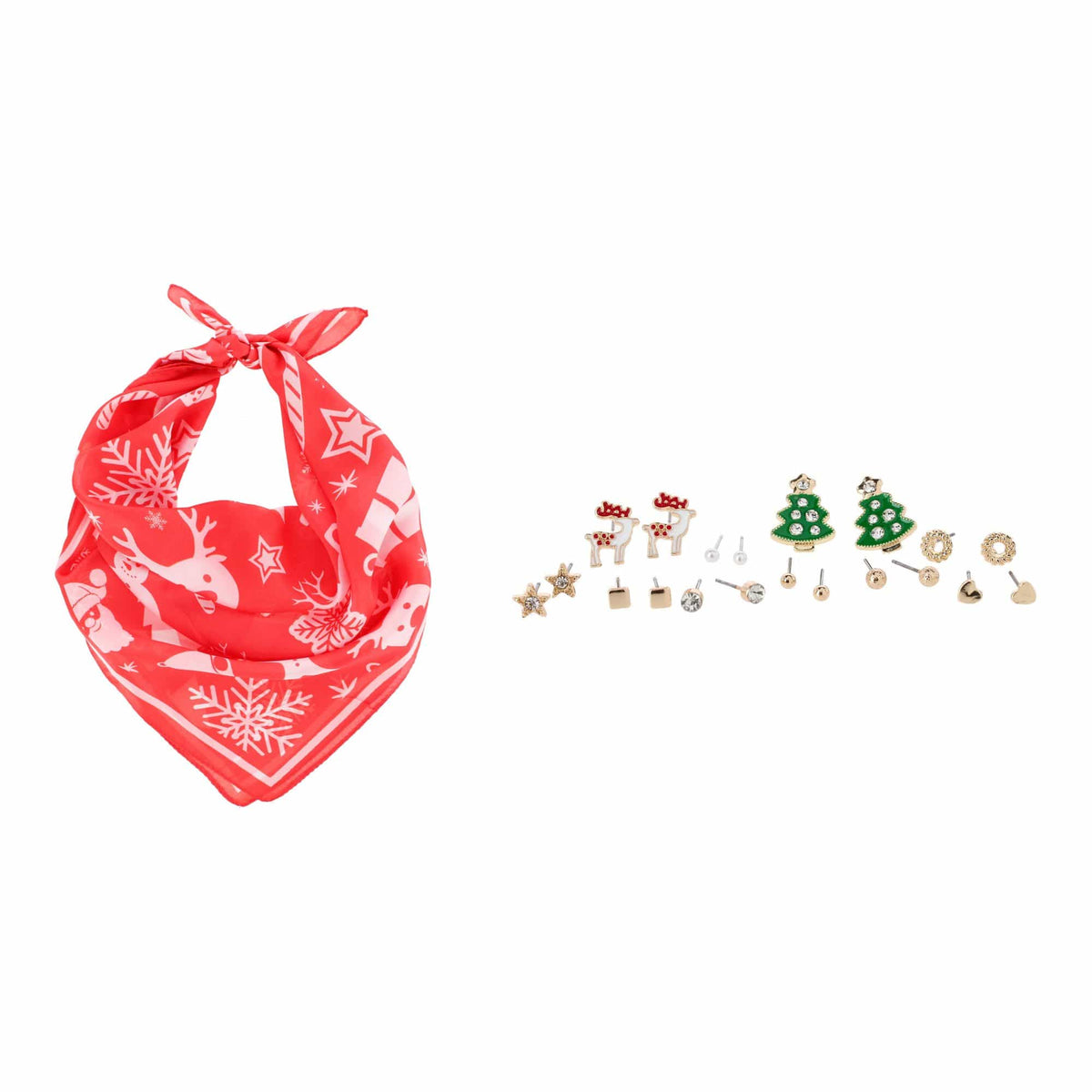 CTM® Christmas Holiday Scarf & Earring Set Bundle