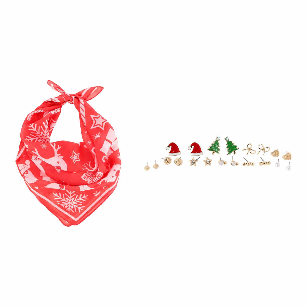 CTM® Christmas Holiday Scarf & Earring Set Bundle