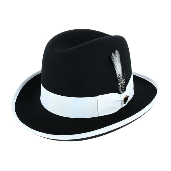 Men's Godfather Homburg Hat with Feather