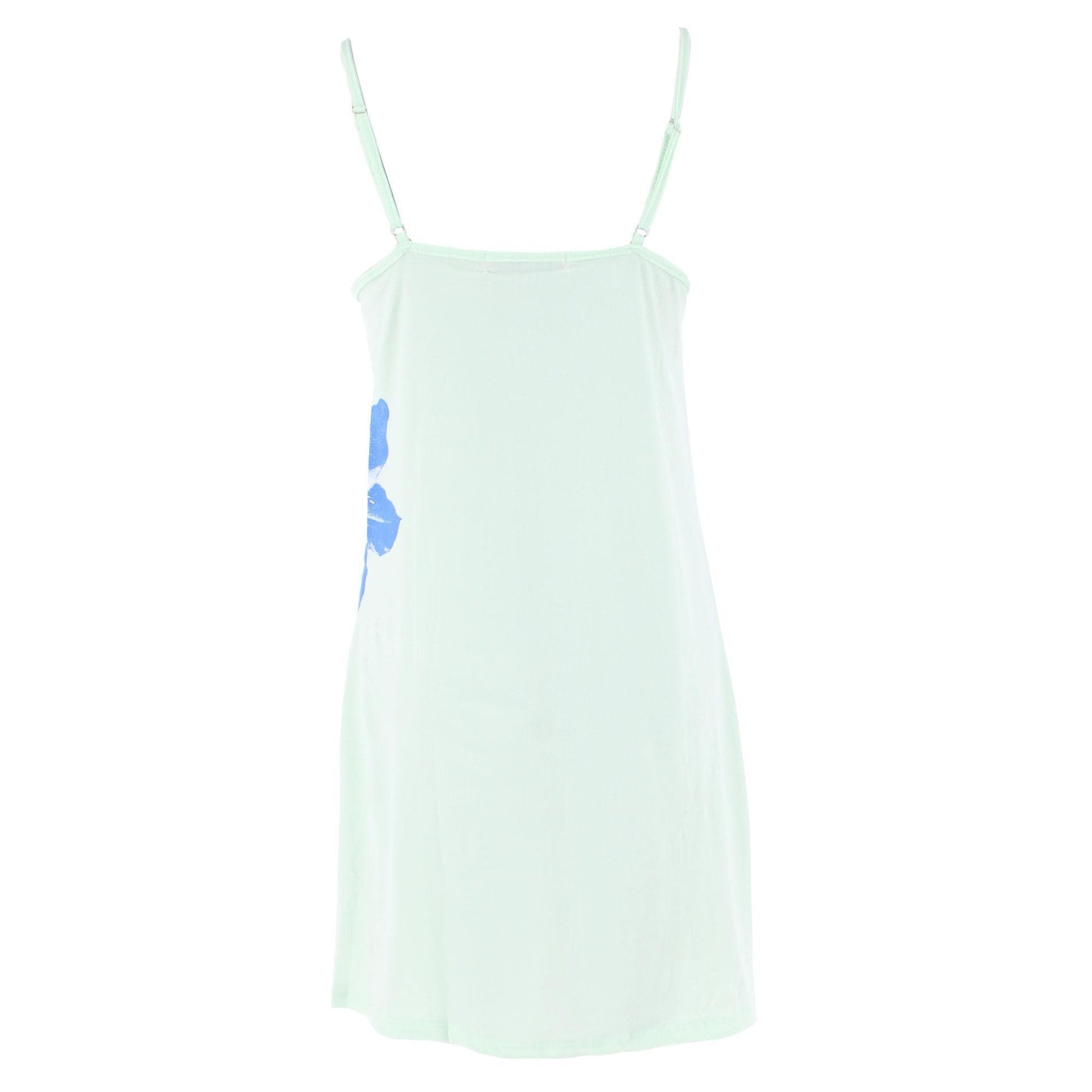 CTM® Women's Hibiscus Chemise Nightgown with Lace Edge - Aqua