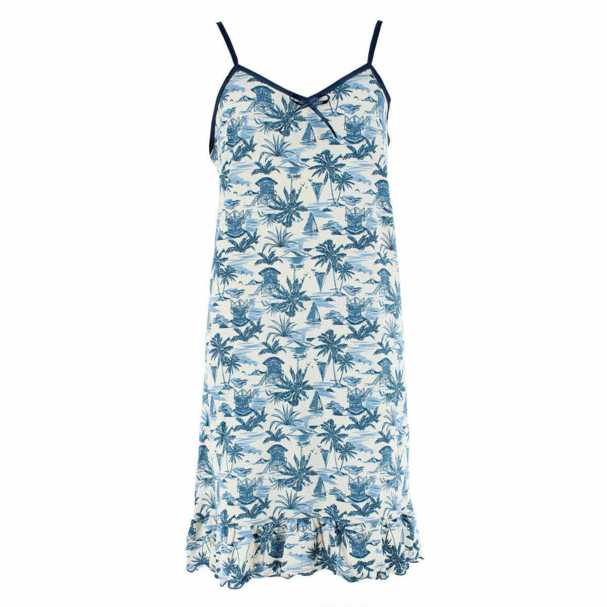 CTM® Women's Sleeveless Vacation Print Chemise Nightgown by Emme Jordan - Palm Trees