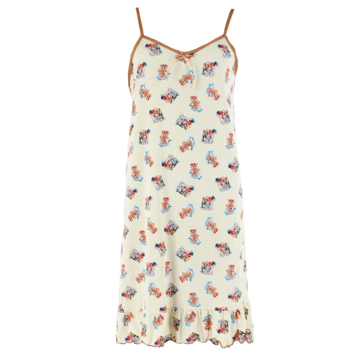 CTM® Women's Sleeveless Vacation Print Chemise Nightgown by Emme Jordan - Beach Bears