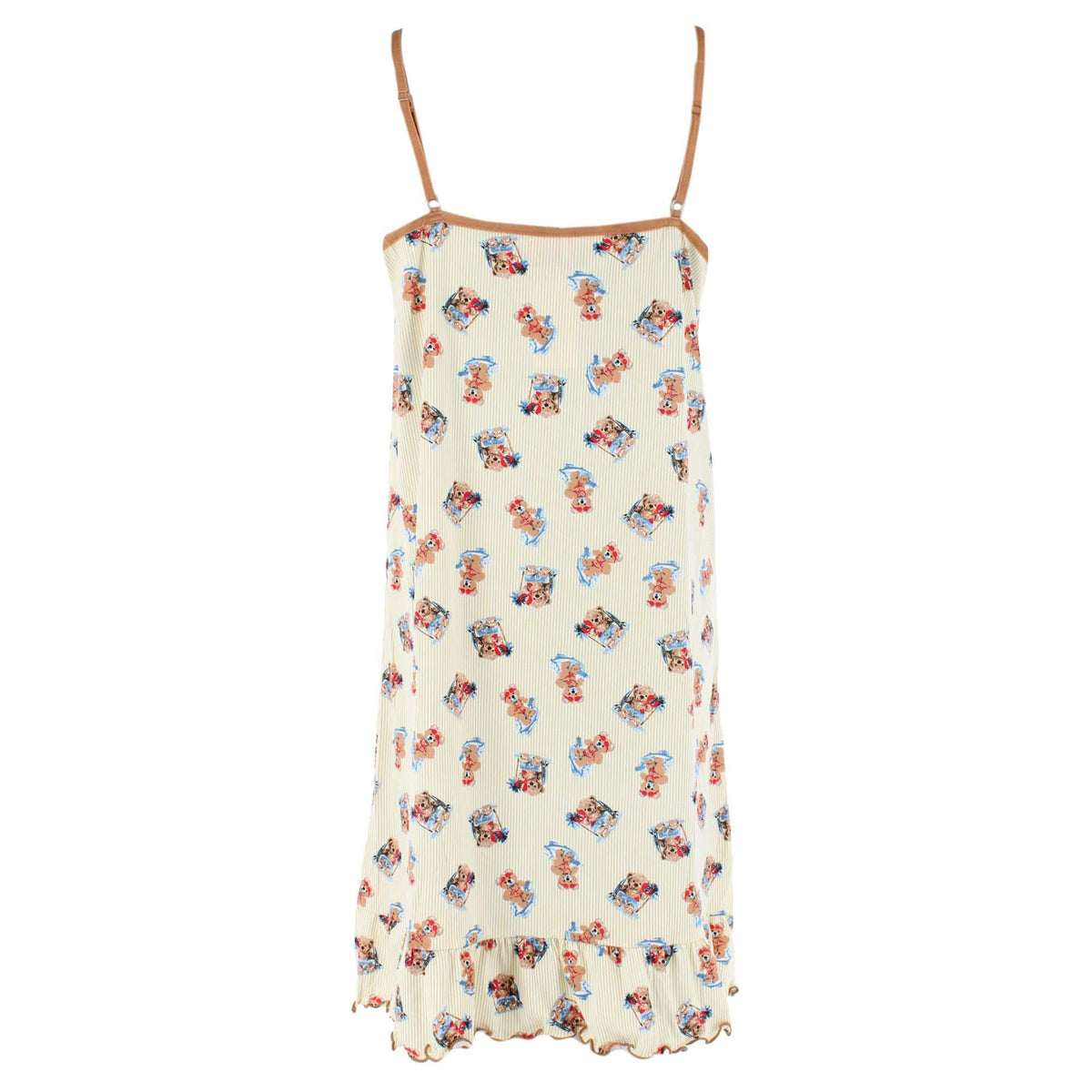 CTM® Women's Sleeveless Vacation Print Chemise Nightgown by Emme Jordan - Beach Bears