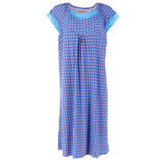 Women's Plus Size Geometric Patterned Lace Trim Nightgown