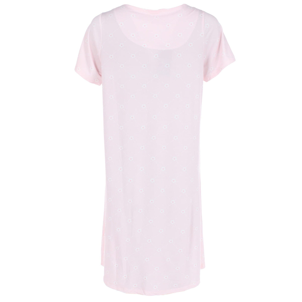Joan Vass Women's Printed Rosette Laced Nightgown - Light Pink