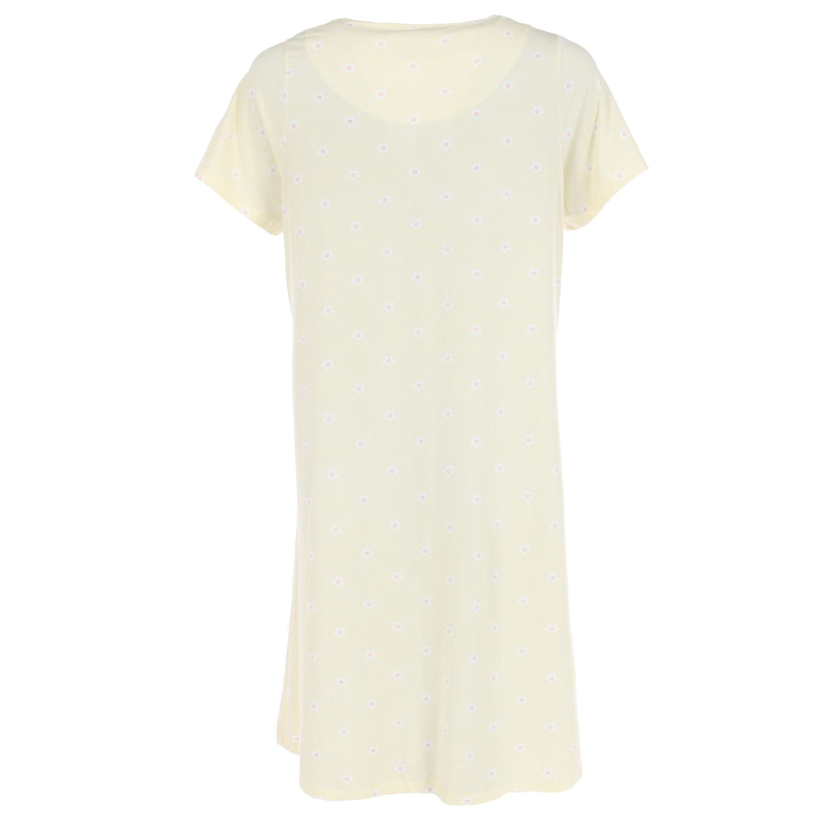 Joan Vass Women's Printed Rosette Laced Nightgown - Light Yellow