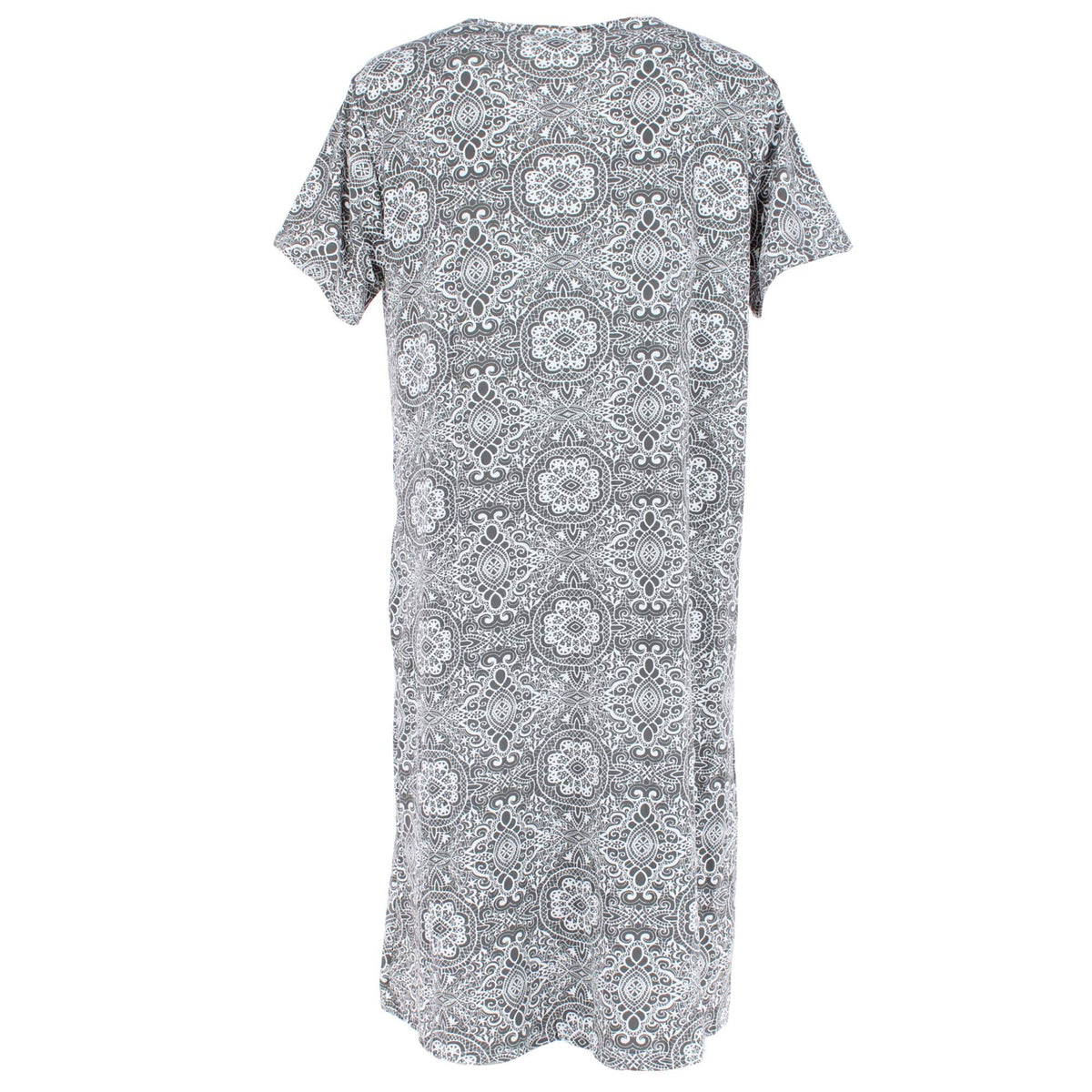 Joan Vass Women's Damask Zip-Up Duster Gown - Grey