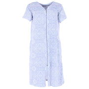 Women's Plus Size Damask Zip-Up Duster Gown