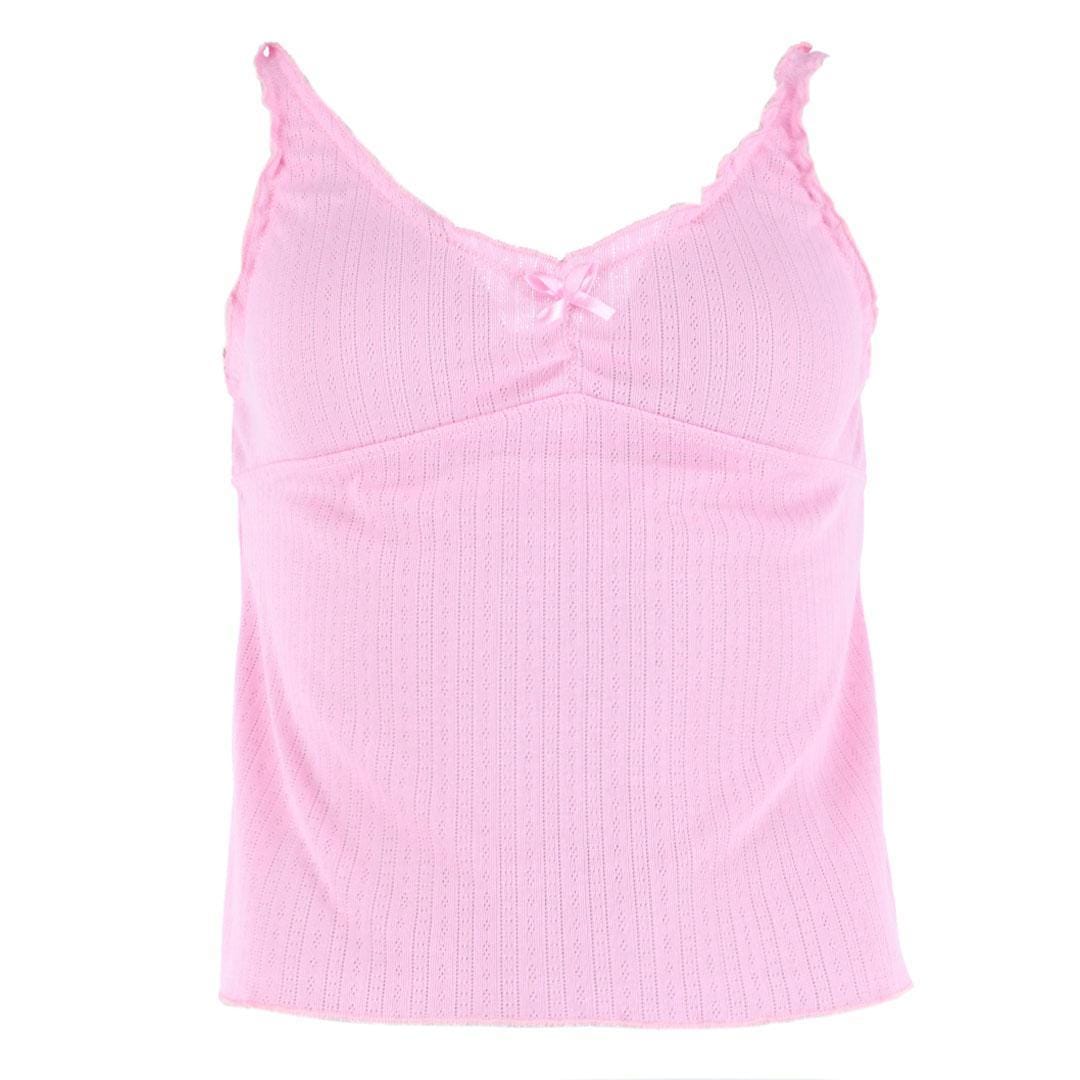 Love to Sleep Ladies Pointelle 2 Piece Pajama Short Set - Pink