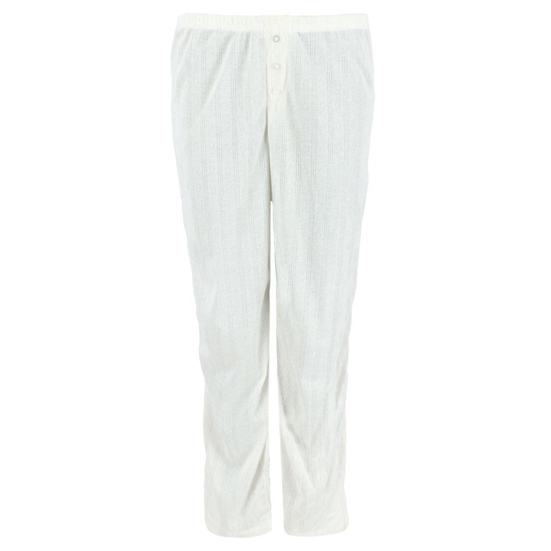 Love to Sleep Ladies Pointelle Crop Tank Pajama Set - White