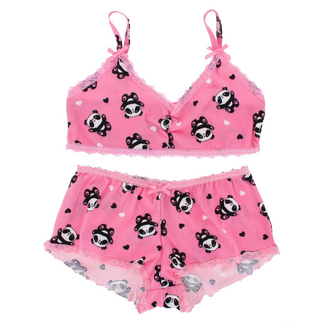 Love to Sleep Women's Panda Print Robe Lounge Set - Pink
