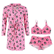 Women's Panda Print Robe Lounge Set