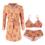 Women's Teddybear Robe Lounge Set