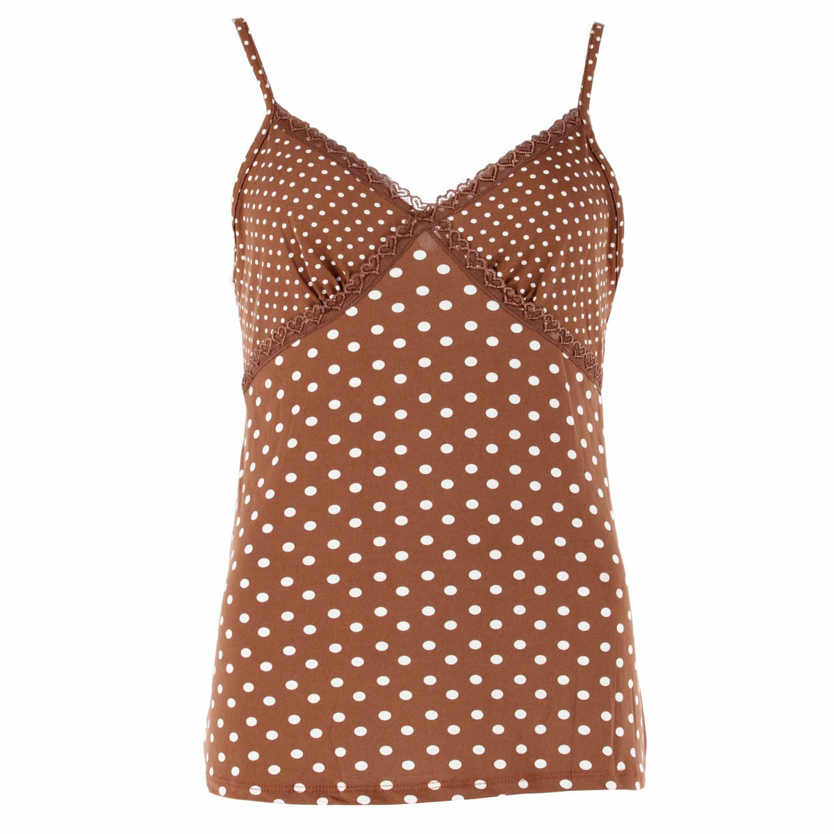 CTM® Women's 3-piece Polka Dot Pajama Set by Love to Sleep - Brown