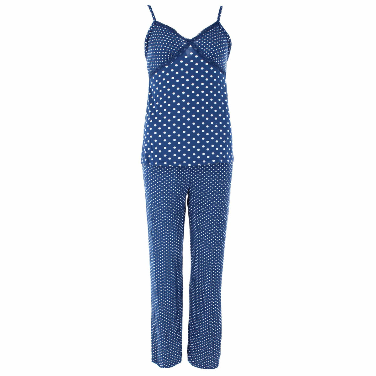 CTM® Women's 3-piece Polka Dot Pajama Set by Love to Sleep - Navy