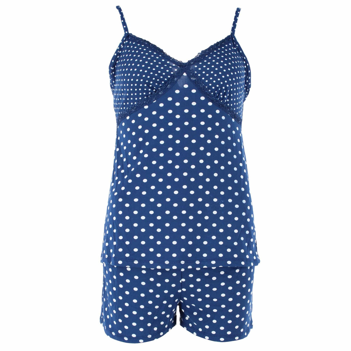 CTM® Women's 3-piece Polka Dot Pajama Set by Love to Sleep - Navy