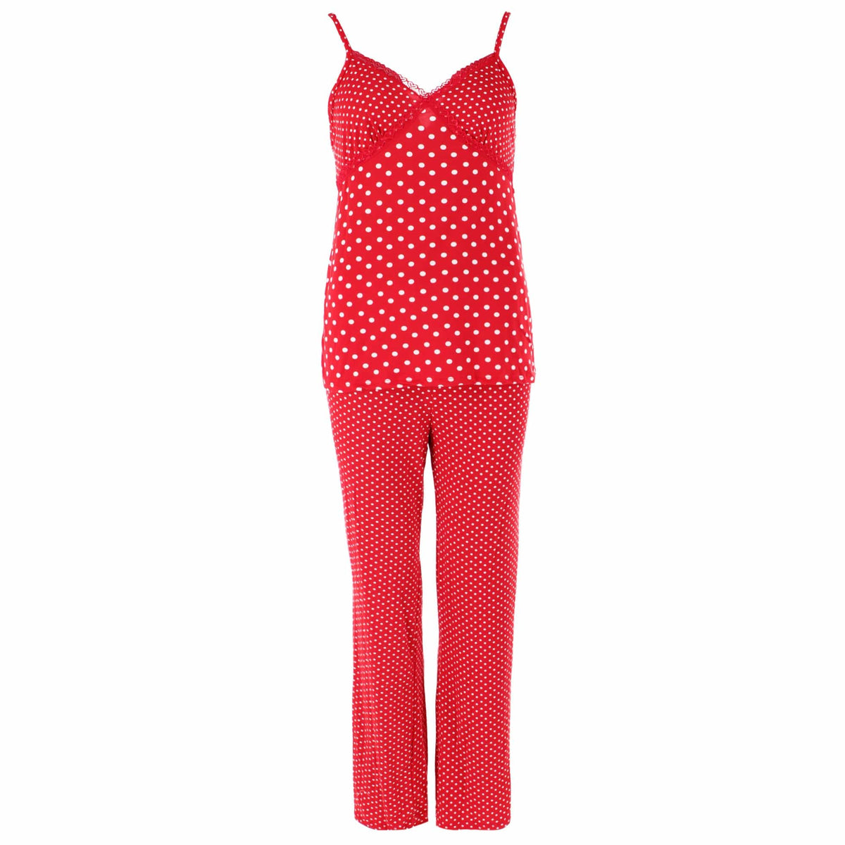 CTM® Women's 3-piece Polka Dot Pajama Set by Love to Sleep - Red