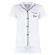 Women's Bride Short Sleeve Notched Collar Pajama Set by Liz & Lilli