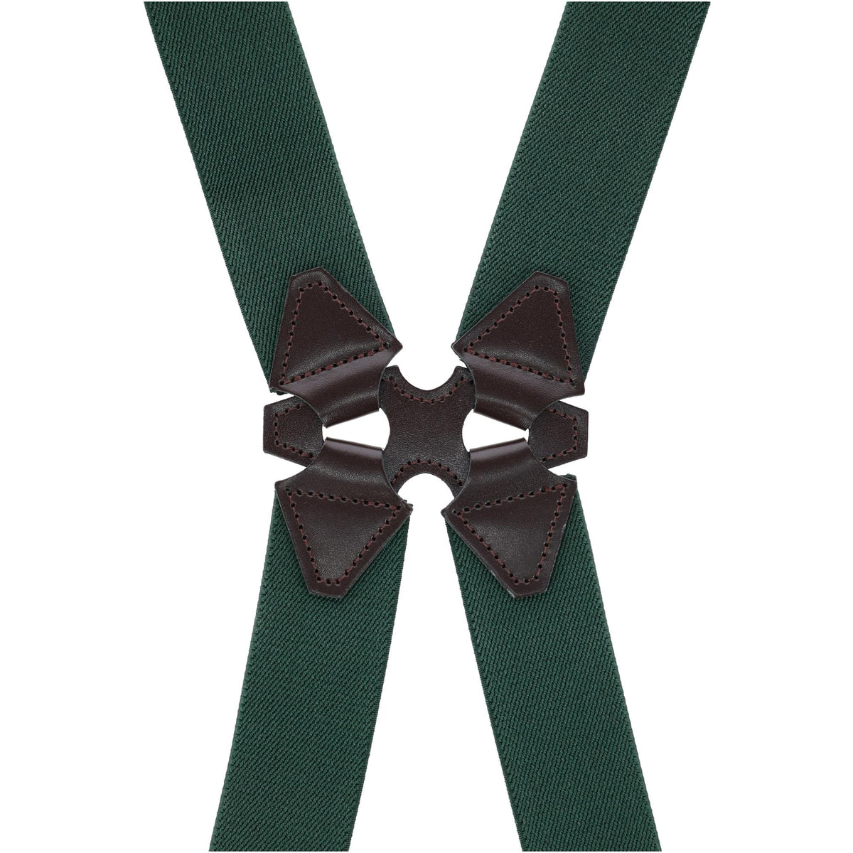 Aisenin Men's Elastic Solid Color Dress Ubee Side Clip Suspenders - Green