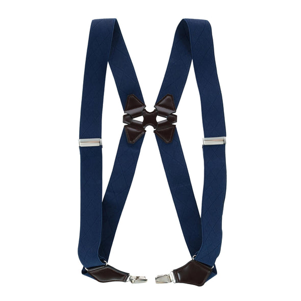 Men's Elastic Solid Color Dress Ubee Side Clip Suspenders