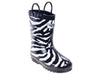 Kid's Rubber Pull Up Zebra Print Rainboots