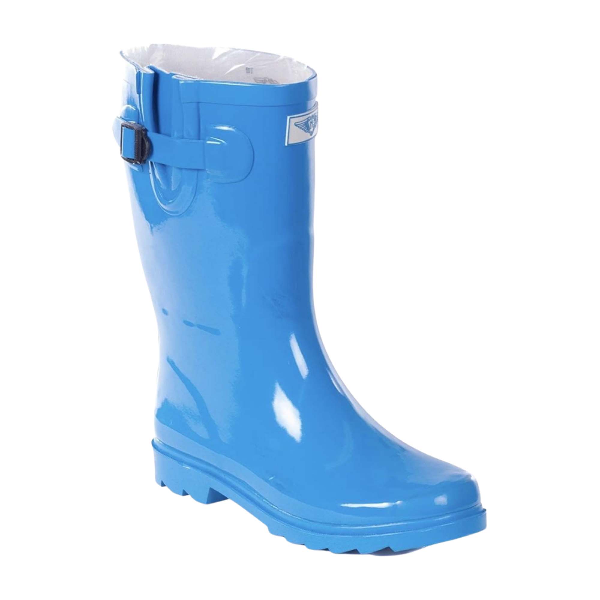 Forever Young Women's Mid-Calf Solid Color Rubber Rain Boots - Turquoise
