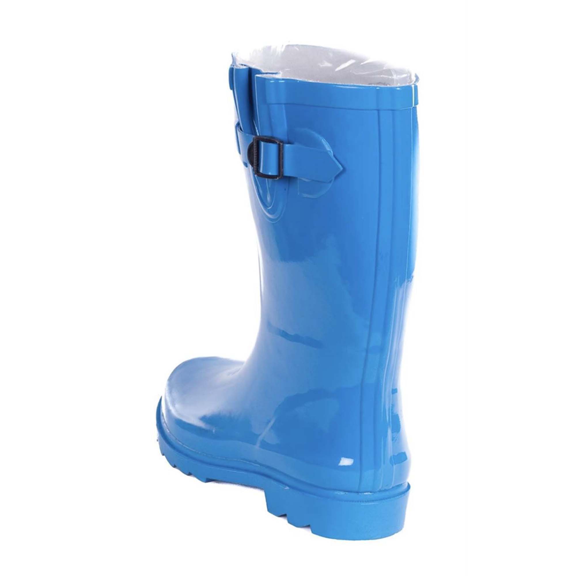 Forever Young Women's Mid-Calf Solid Color Rubber Rain Boots - Turquoise