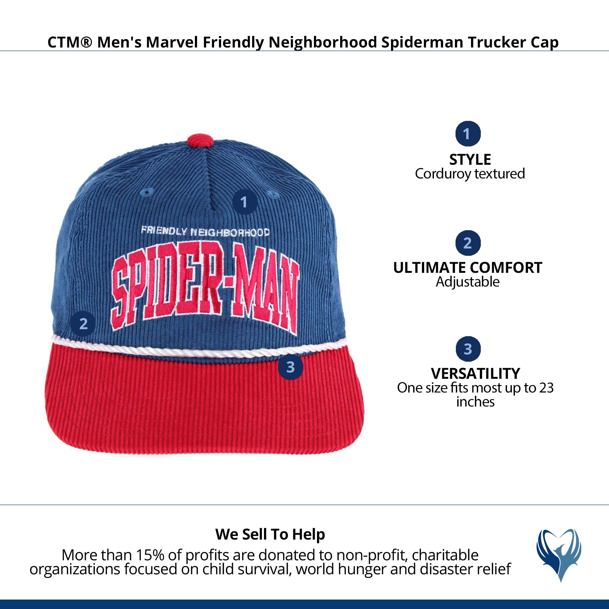 CTM® Men's Marvel Friendly Neighborhood Spider-man Trucker Cap - Navy