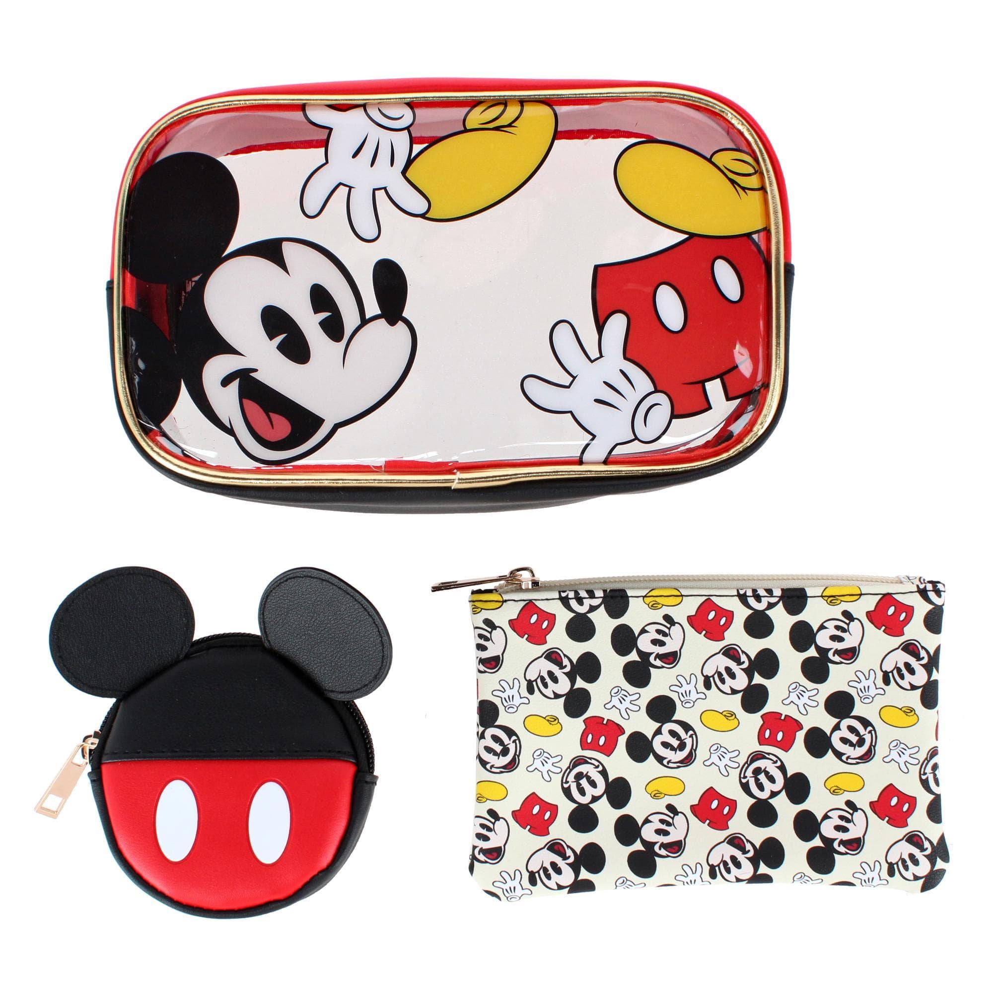 CTM® Disney's Mickey Mouse 8 inch Accessory Bag Coin Purse & Zipper Pouch - Multiple