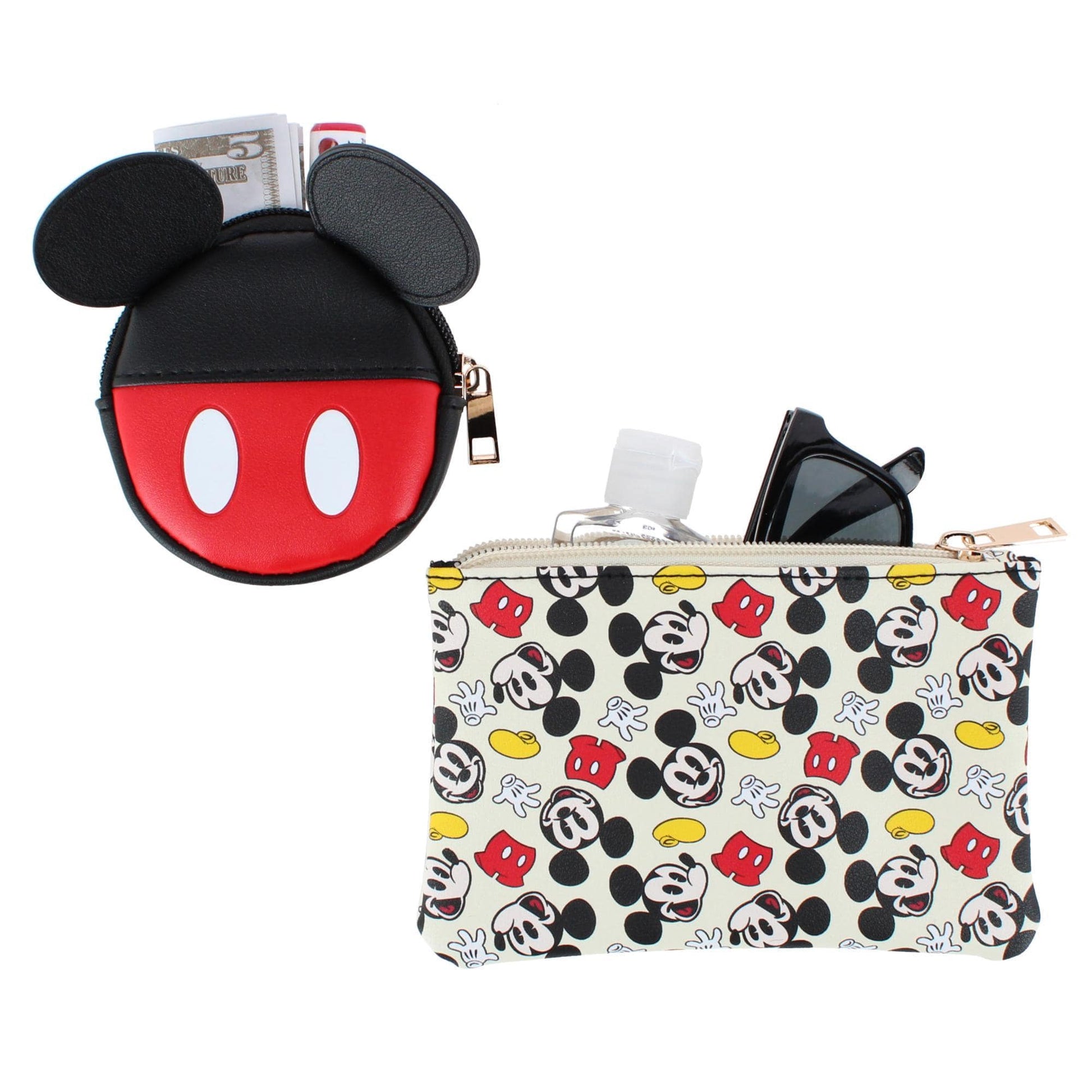 CTM® Disney's Mickey Mouse 8 inch Accessory Bag Coin Purse & Zipper Pouch - Multiple