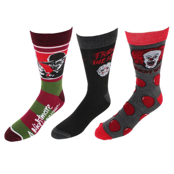 Men's Horror Classics 3 Pack Novelty Crew Socks