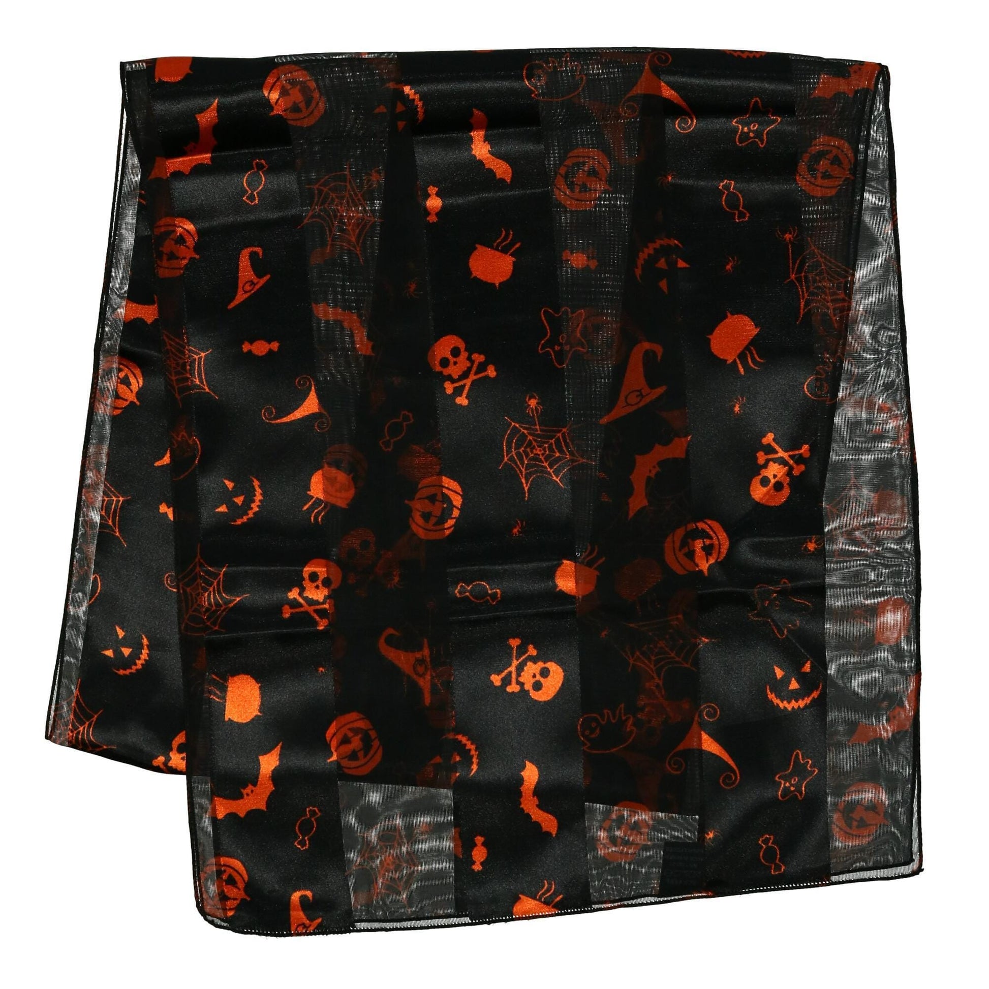 CTM® Women's Halloween Holiday Print Lightweight Scarf - Black