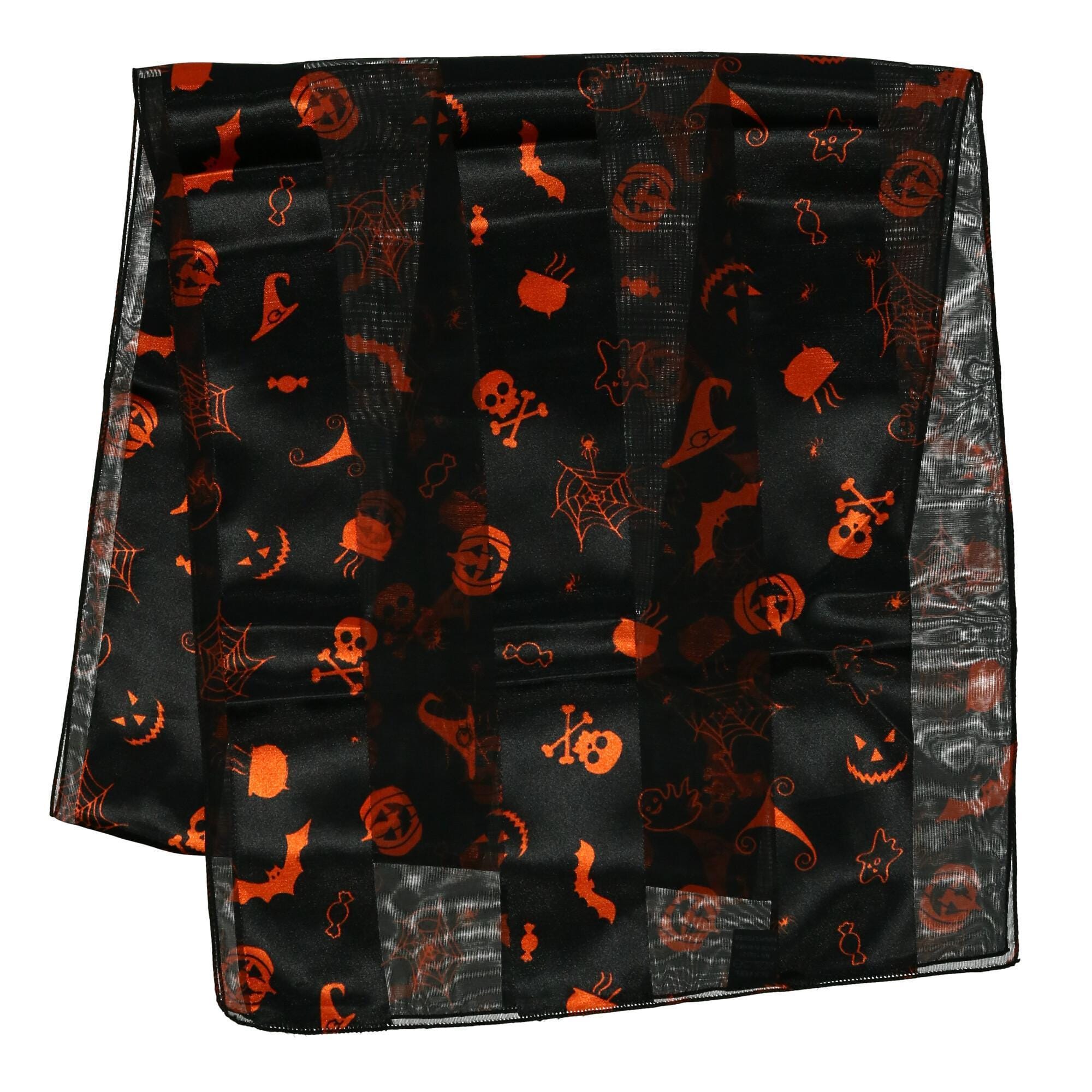CTM® Women's Halloween Holiday Print Lightweight Scarf - Black