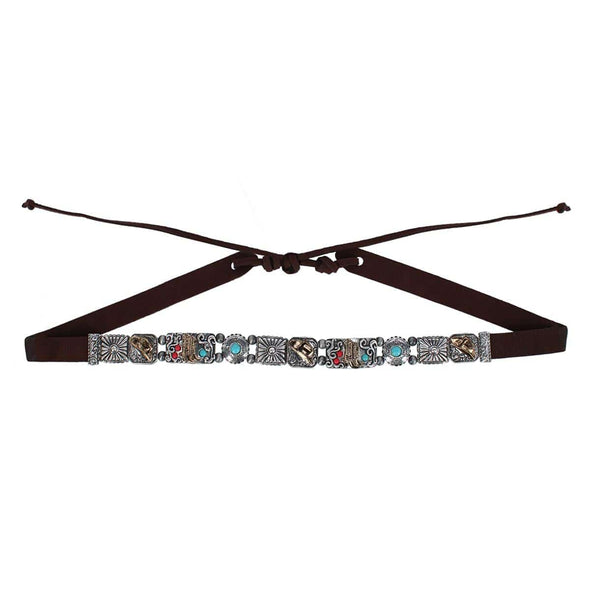 Western Concho Adjustable Suede Hatband