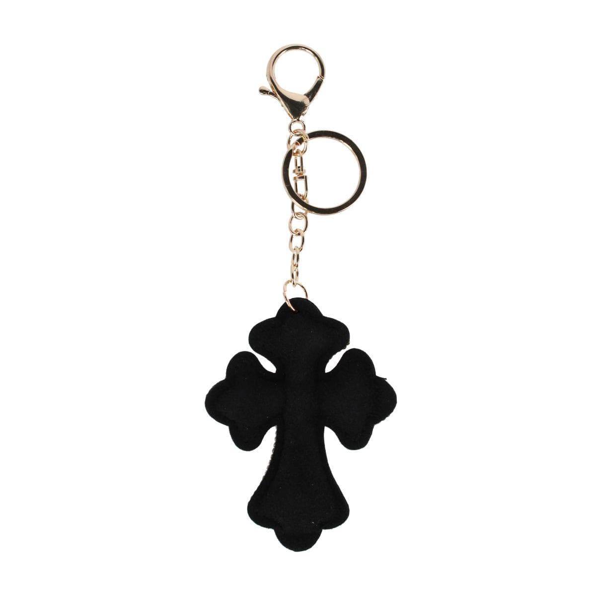 CTM® Women's Iridescent Crystal Cross Bag Charm/Key Chain - Silver