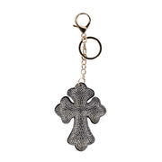 Women's Iridescent Crystal Cross Bag Charm/Key Chain