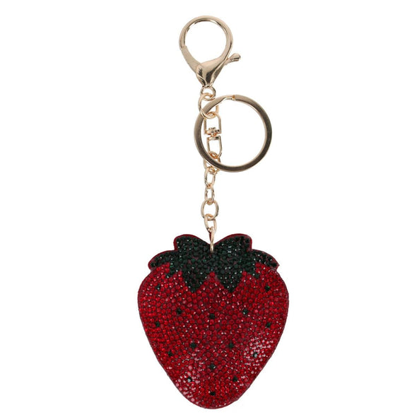 Women's Strawberry Shape Glittering Bag Charm