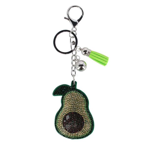Women's Glittering Avocado Cushion Bag Charm/Key Chain