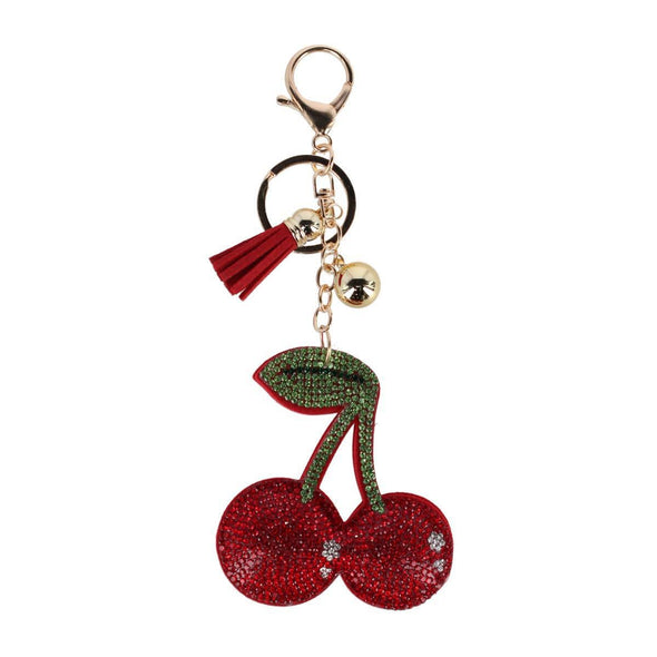 Women's Glittering Favorite Cherries Bag Charm