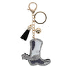 Women's Sparkle Black and White Cowboy Boot Bag Charm