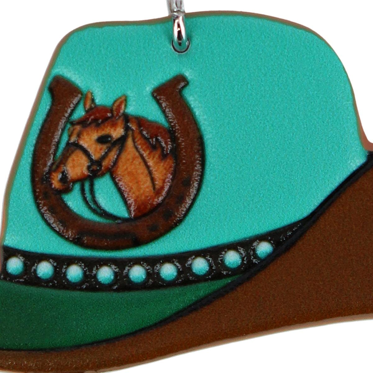 CTM® Women's Lucky Horse Cowboy Hat Bag Charm - Brown