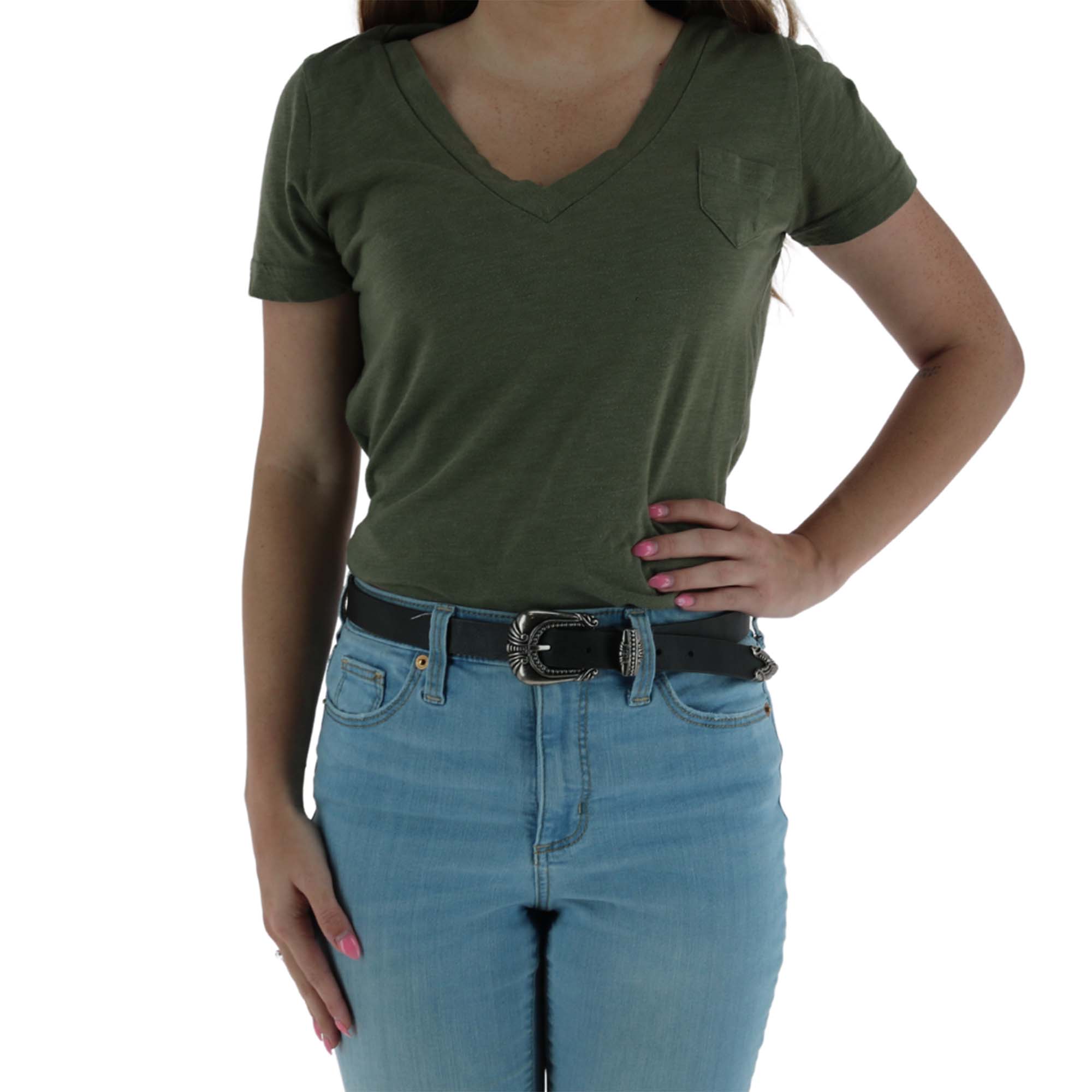 CTM® Women's 3 Piece Skinny Western Belt - Black