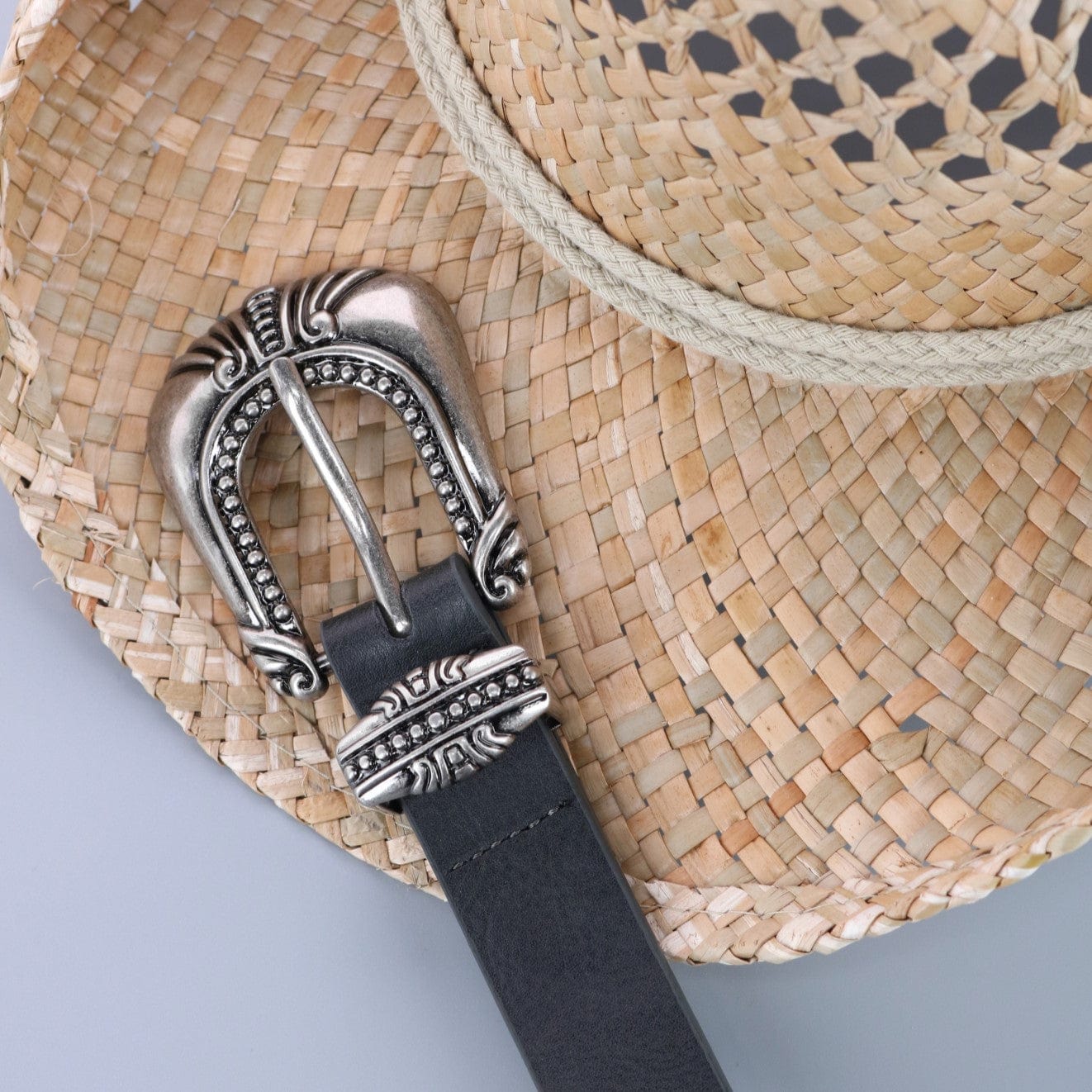CTM® Women's 3 Piece Skinny Western Belt - Black