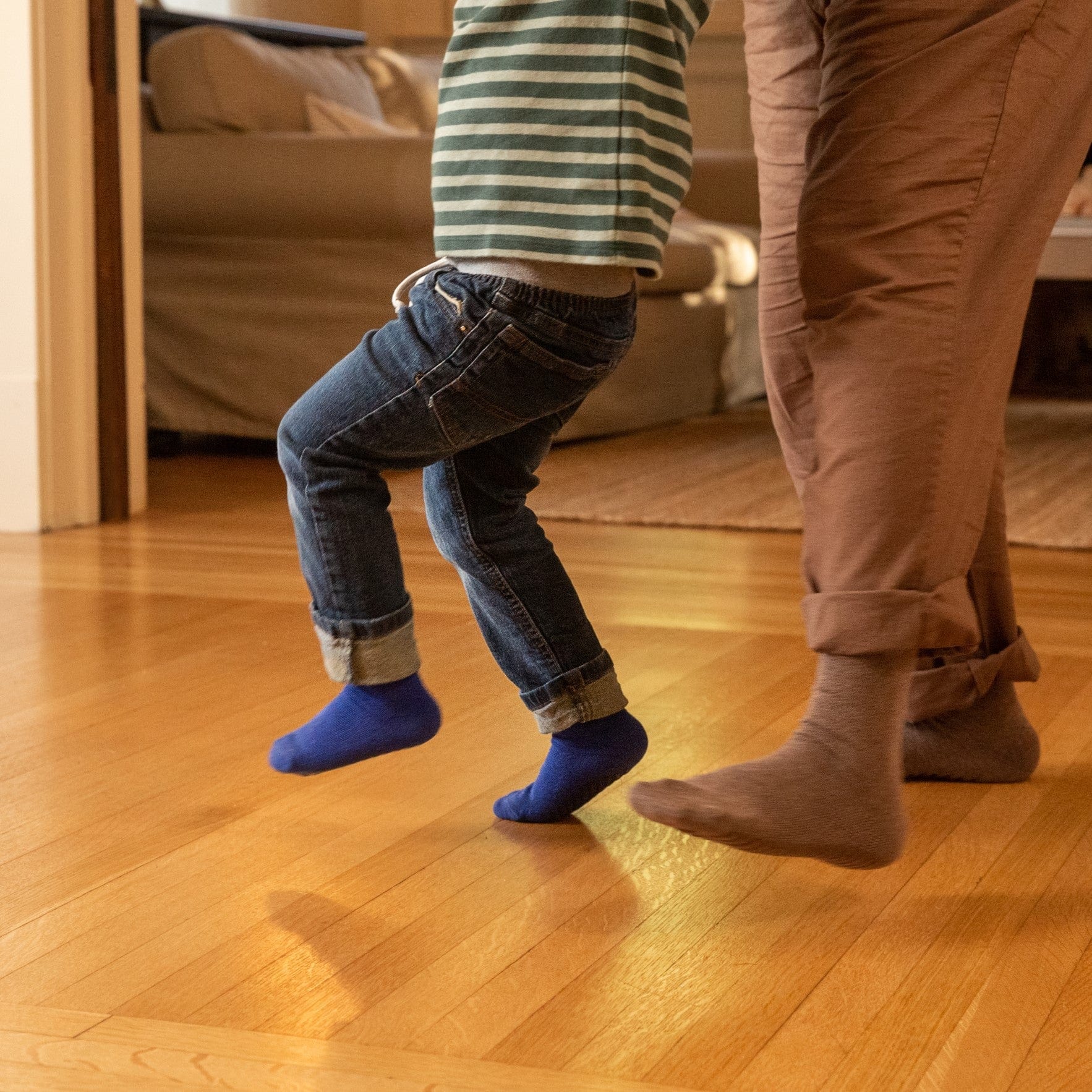 Blue/Black/Grey Grip Socks for Toddlers & Kids - 4 pairs - Gripjoy Socks