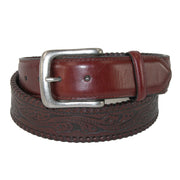 Roper Mens Leather Oil Tanned Embossed Western Belt